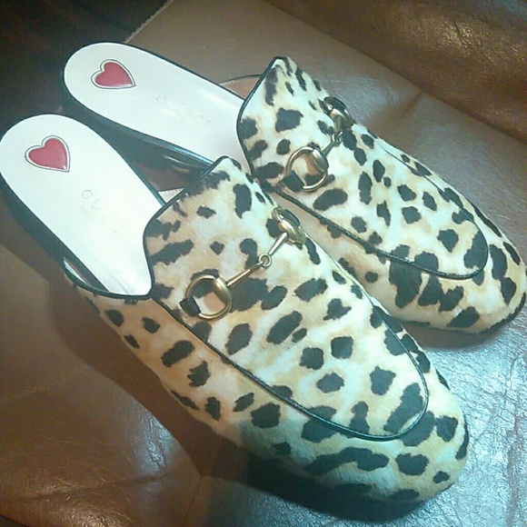 leopard gucci mules